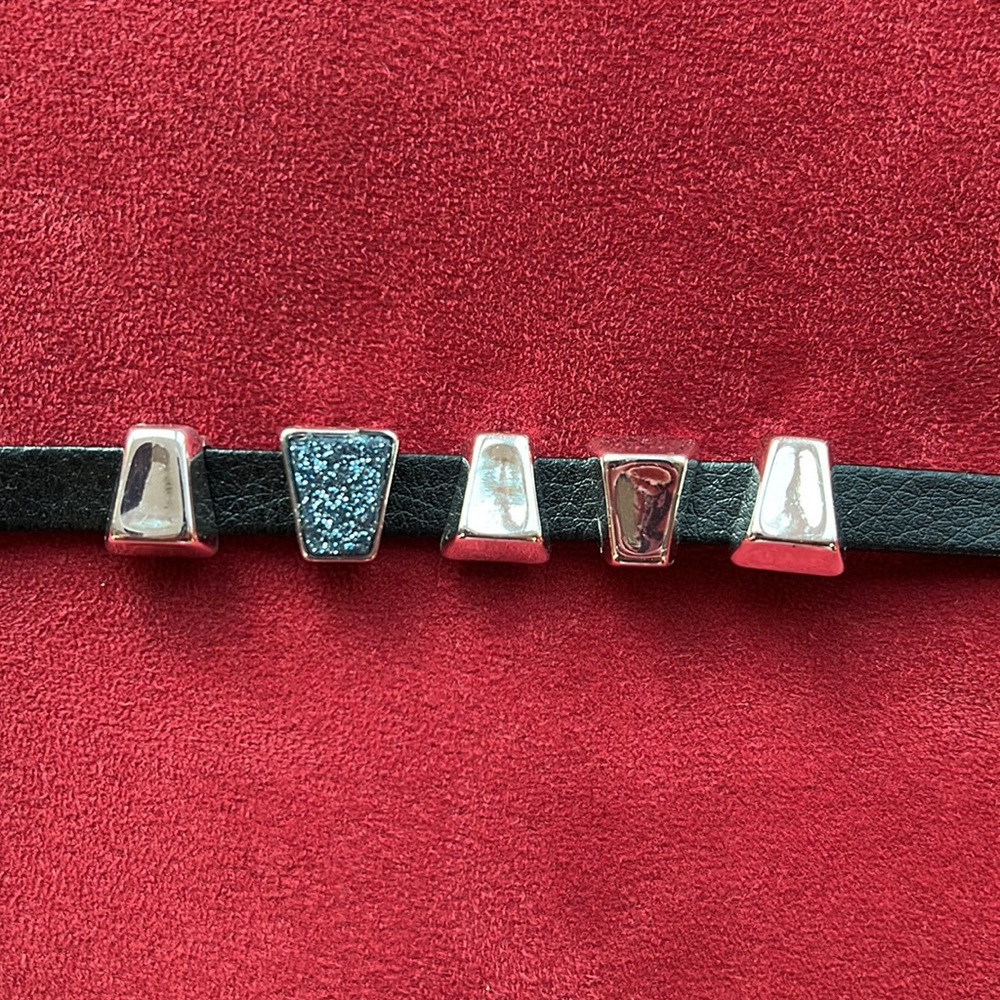 HLM SOHO bracelet, black faux leather. Gently worn.